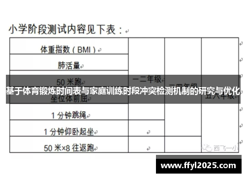 基于体育锻炼时间表与家庭训练时段冲突检测机制的研究与优化